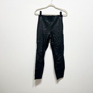 Rag & Bone Women's Genuine Lamb Leather Mid Rise Ankle Crop Leggings Pant Black